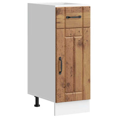 Kitchen Base Cabinet "Lucca" Engineered Wood Old wood 1x bottom cabinet (1 door 1 drawer) 30 cm wide 81.5 cm high–1x wall cabinet (1 door) 40 cm wide 60 cm high 1x bottom cabinet (1 door 1 drawer) 30 cm wide 81.5 cm high