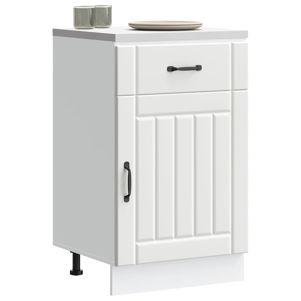 vidaXL Kitchen Base Cabinet "Lucca" Engineered Wood White