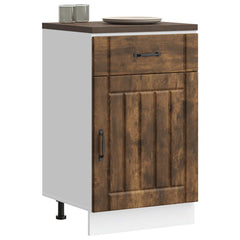 vidaXL Kitchen Base Cabinet "Lucca" Engineered Wood Smoked Oak