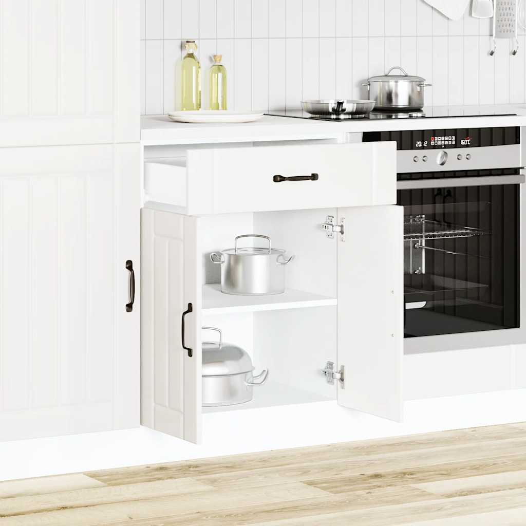 vidaXL Kitchen Base Cabinet "Lucca" Engineered Wood White