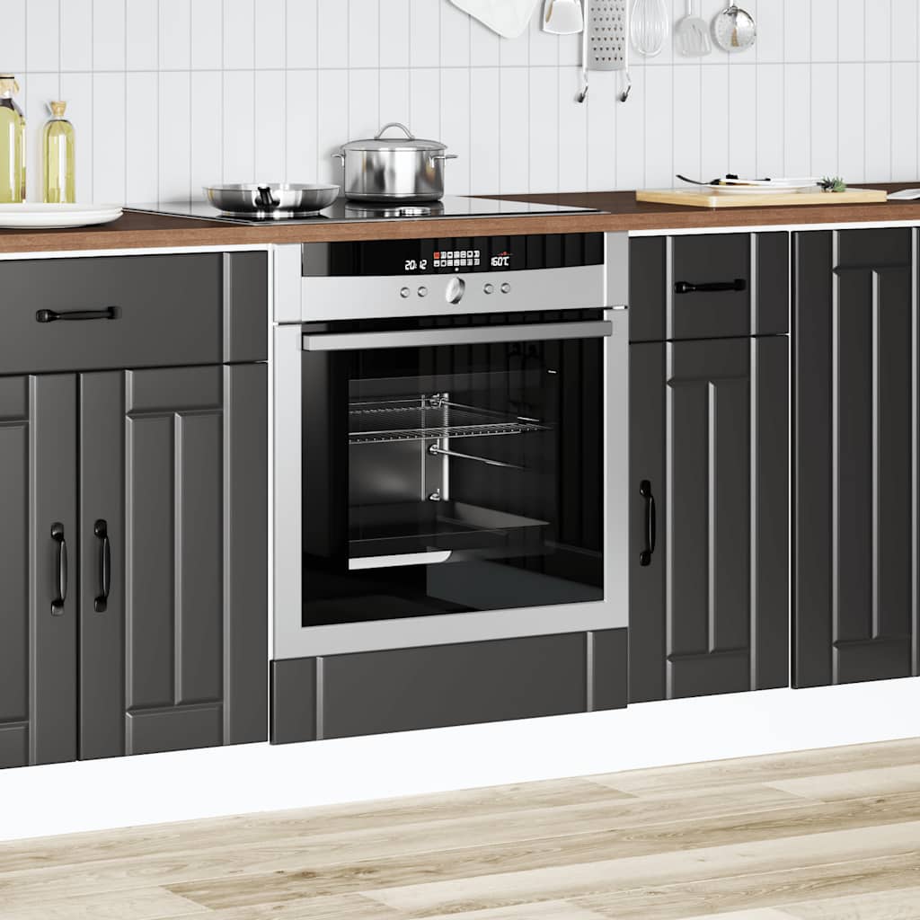 vidaXL Oven Cabinet Lucca Black Engineered Wood 3