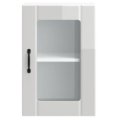 vidaXL Kitchen Wall Cabinet with Glass Door Lucca High Gloss White 6
