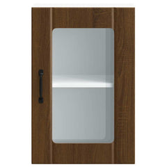vidaXL Kitchen Wall Cabinet with Glass Door Lucca Brown Oak 6