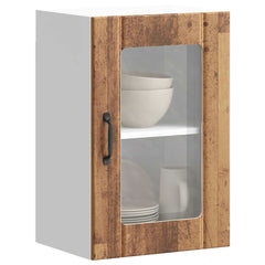 vidaXL Kitchen Wall Cabinet with Glass Door Lucca Old Wood 4