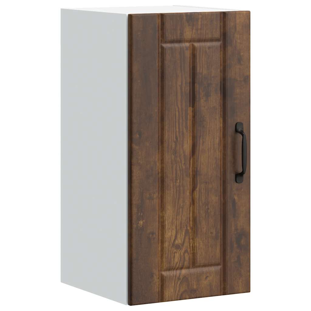 Kitchen Base Cabinet "Lucca" Engineered Wood Smoked oak 1x bottom cabinet (1 door 1 drawer) 30 cm wide 81.5 cm high–1x wall cabinet (1 door) 40 cm wide 60 cm high 1x wall cabinet (1 door) 30 cm wide 60 cm high