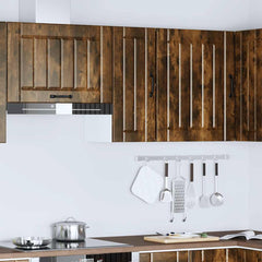 Kitchen Base Cabinet "Lucca" Engineered Wood Smoked oak 1x bottom cabinet (1 door 1 drawer) 30 cm wide 81.5 cm high–1x wall cabinet (1 door) 40 cm wide 60 cm high 1x wall cabinet (1 door) 30 cm wide 60 cm high