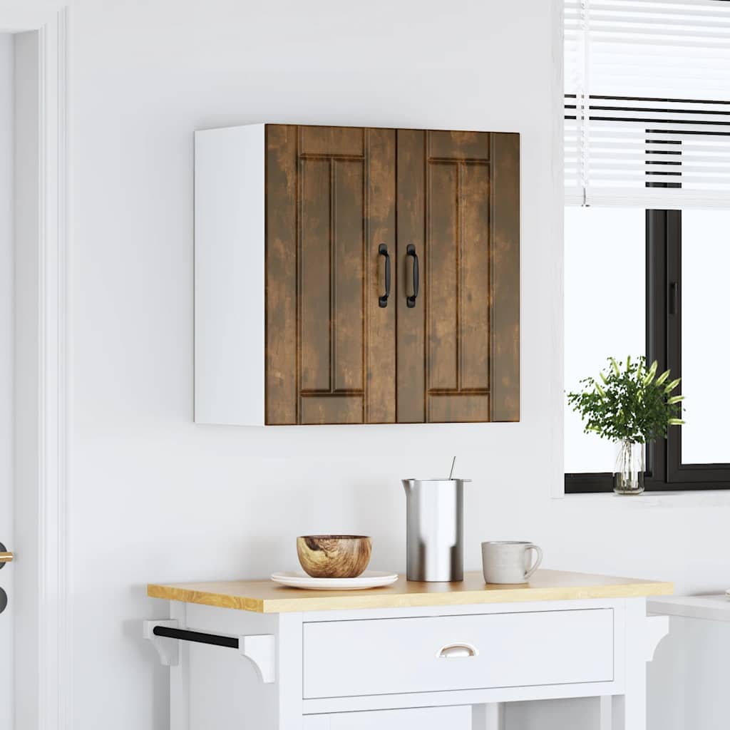 vidaXL Kitchen Wall Cabinet Lucca Smoked Oak Engineered Wood 4