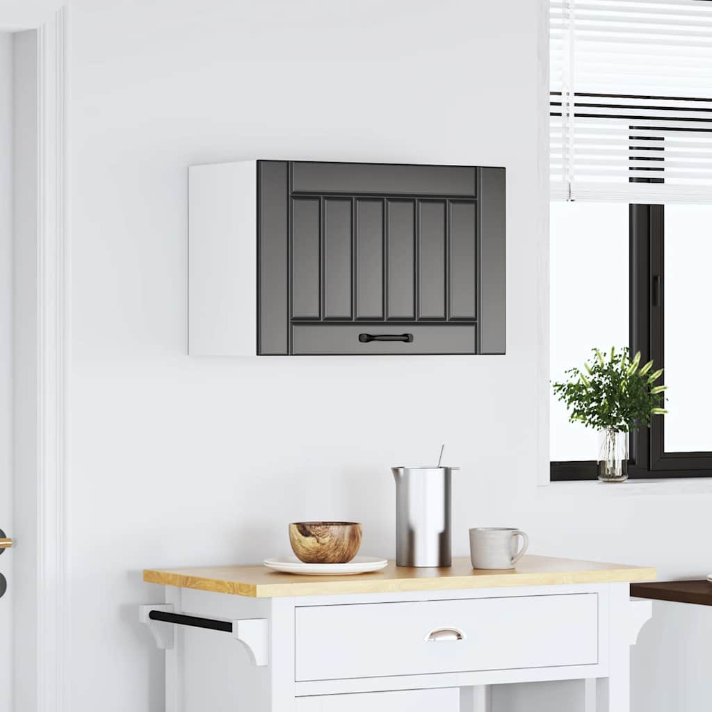 vidaXL Kitchen Wall Cabinet Lucca Black Engineered Wood 4