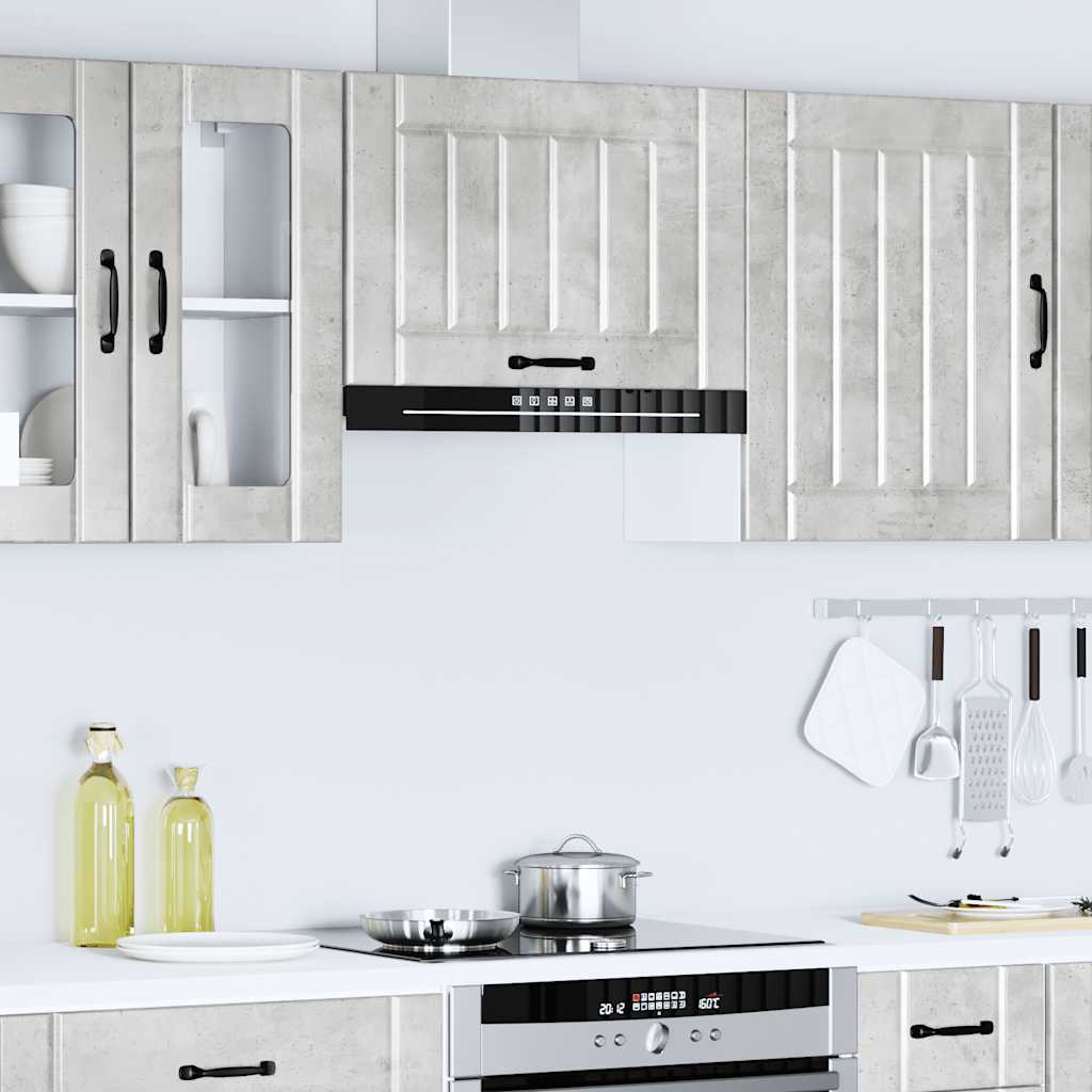 vidaXL Kitchen Wall Cabinet Lucca Concrete Grey Engineered Wood 4