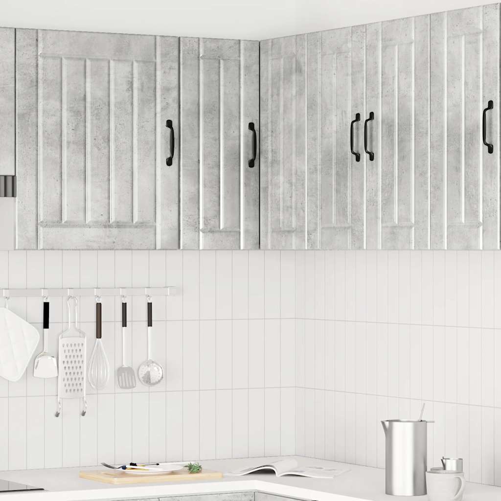 vidaXL Kitchen Wall Corner Cabinet Lucca Concrete Grey Engineered Wood 3
