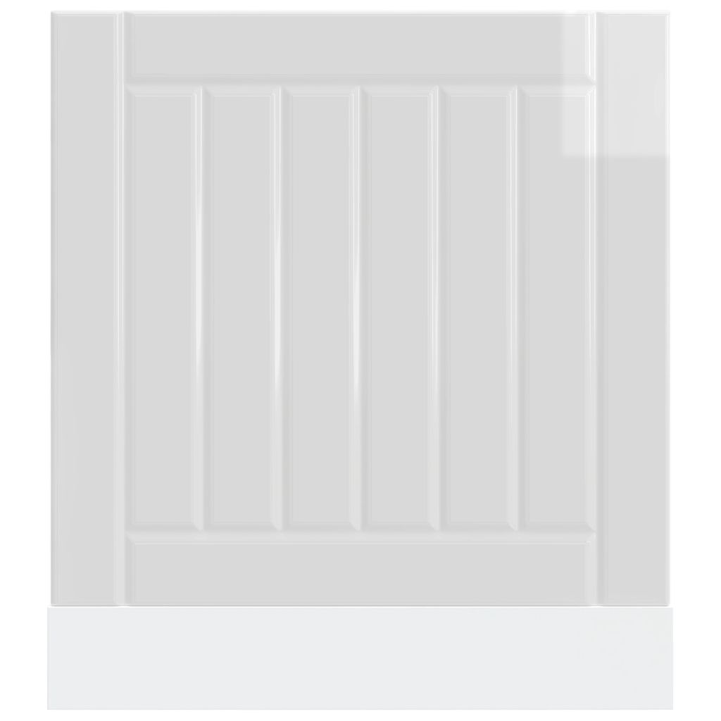 vidaXL Dishwasher Panel Lucca High Gloss White Engineered Wood 4