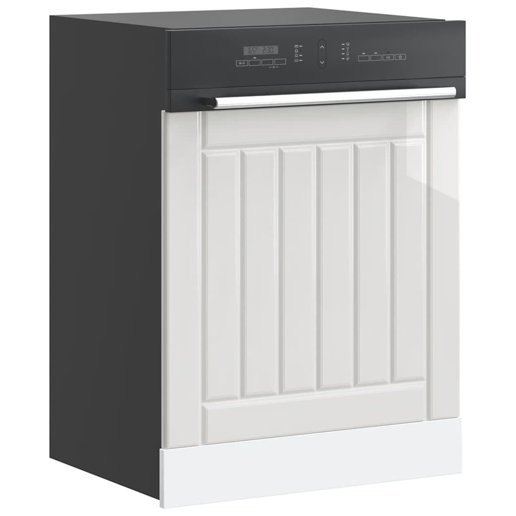 vidaXL Dishwasher Panel Lucca High Gloss White Engineered Wood 1