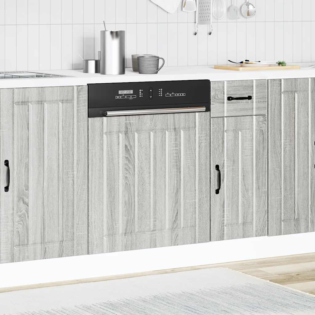 vidaXL Dishwasher Panel Lucca Grey Sonoma Engineered Wood 3
