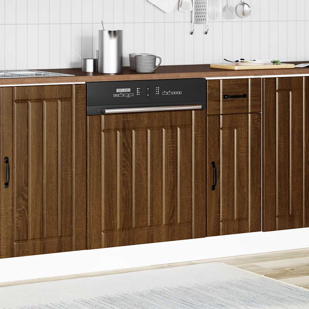 vidaXL Dishwasher Panel Lucca Brown Oak Engineered Wood 3
