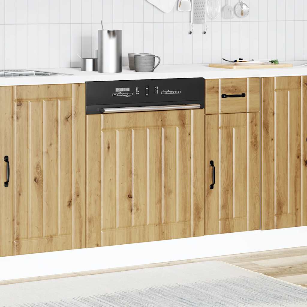 vidaXL Dishwasher Panel Lucca Artisan Oak Engineered Wood 3