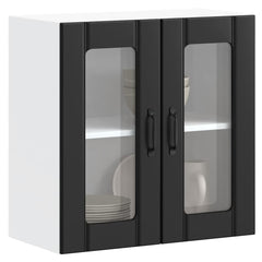 vidaXL Kitchen Wall Cabinet with Glass Door "Lucca" Black