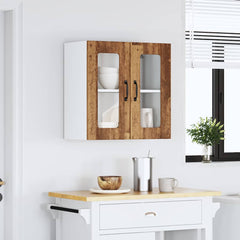 vidaXL Kitchen Wall Cabinet with Glass Door Lucca Old Wood Engineered Wood 3