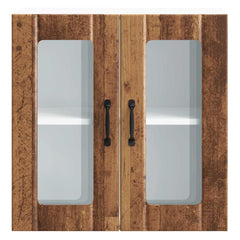 vidaXL Kitchen Wall Cabinet with Glass Door Lucca Old Wood Engineered Wood 6