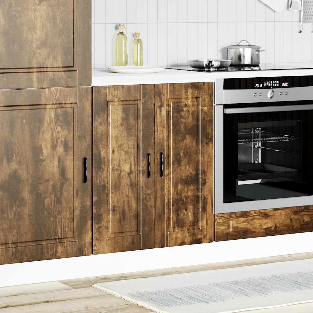 vidaXL Kitchen Base Cabinet Porto Smoked Oak Engineered Wood 3
