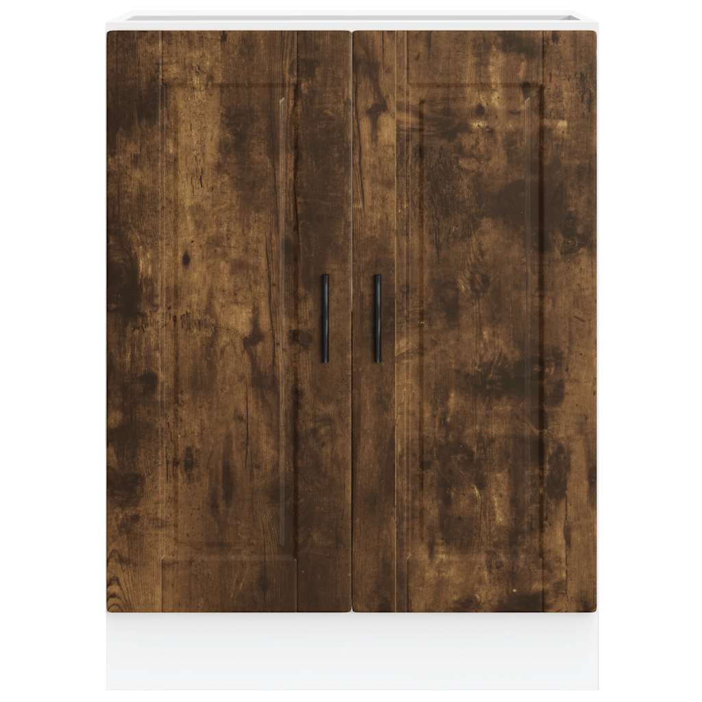 vidaXL Kitchen Base Cabinet Porto Smoked Oak Engineered Wood 4