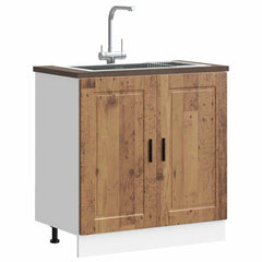 Kitchen Base Cabinet "Porto" Engineered Wood Old Wood 1x bottom cabinet (2 doors) 80 cm wide 81.5 cm high