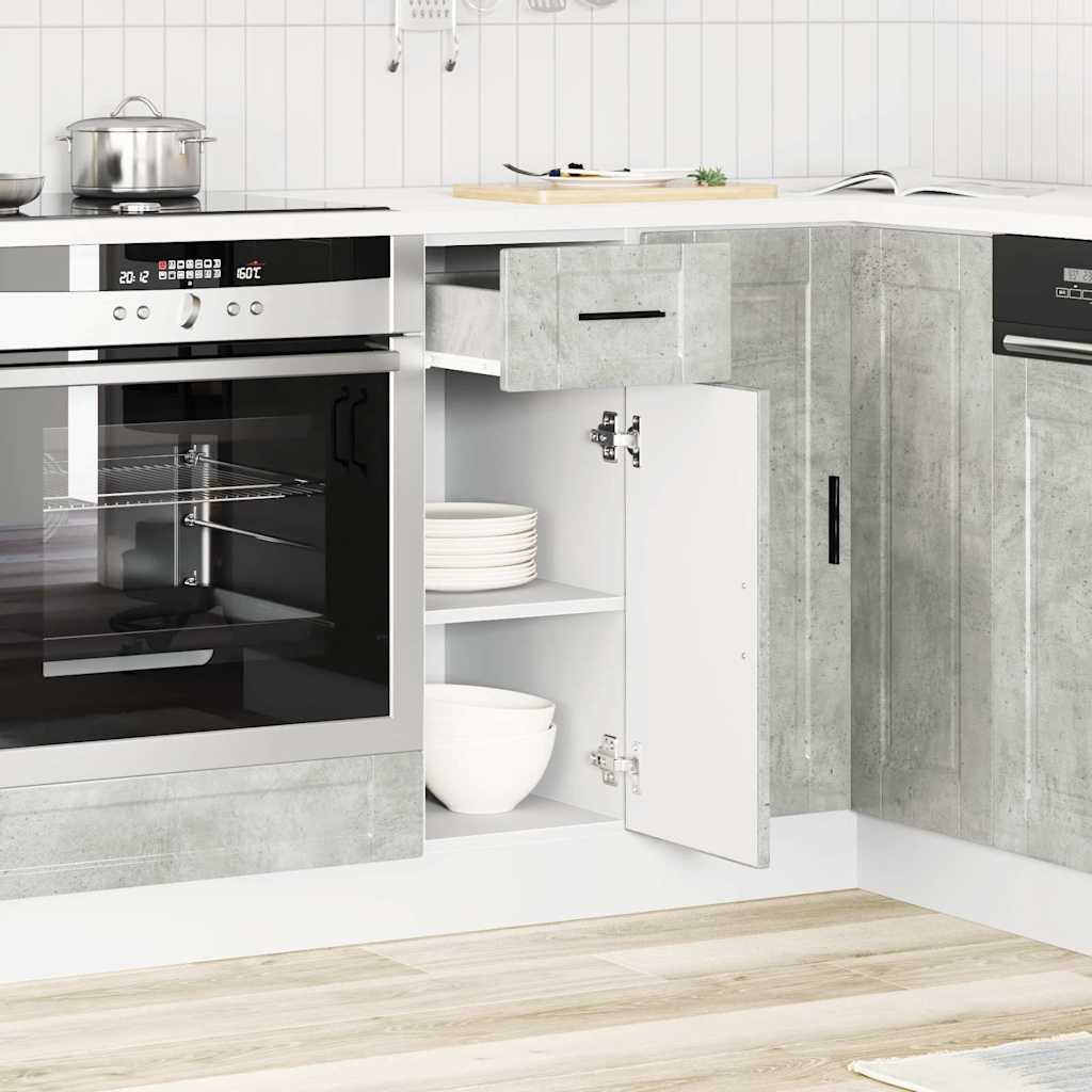 vidaXL Kitchen Base Cabinet Porto Concrete Grey Engineered Wood 3