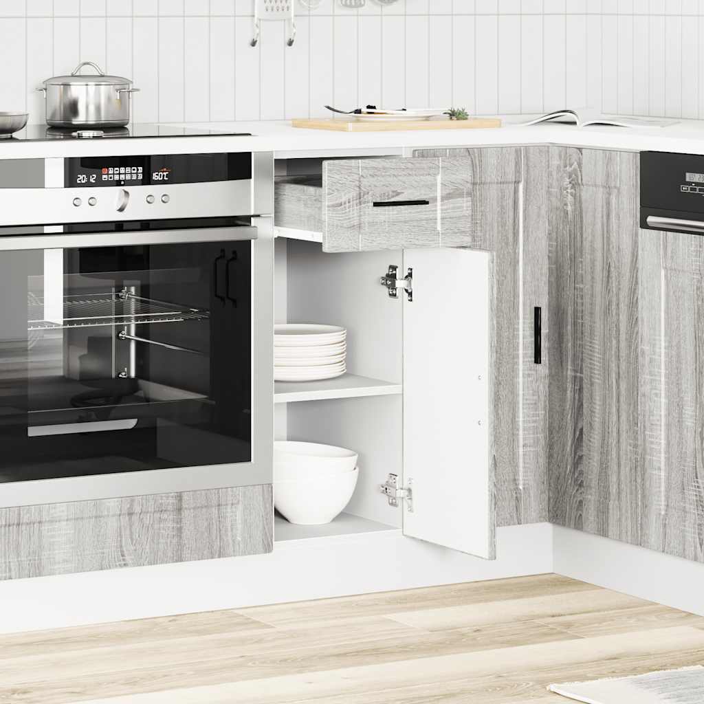 vidaXL Kitchen Base Cabinet Porto Grey Sonoma Engineered Wood 3