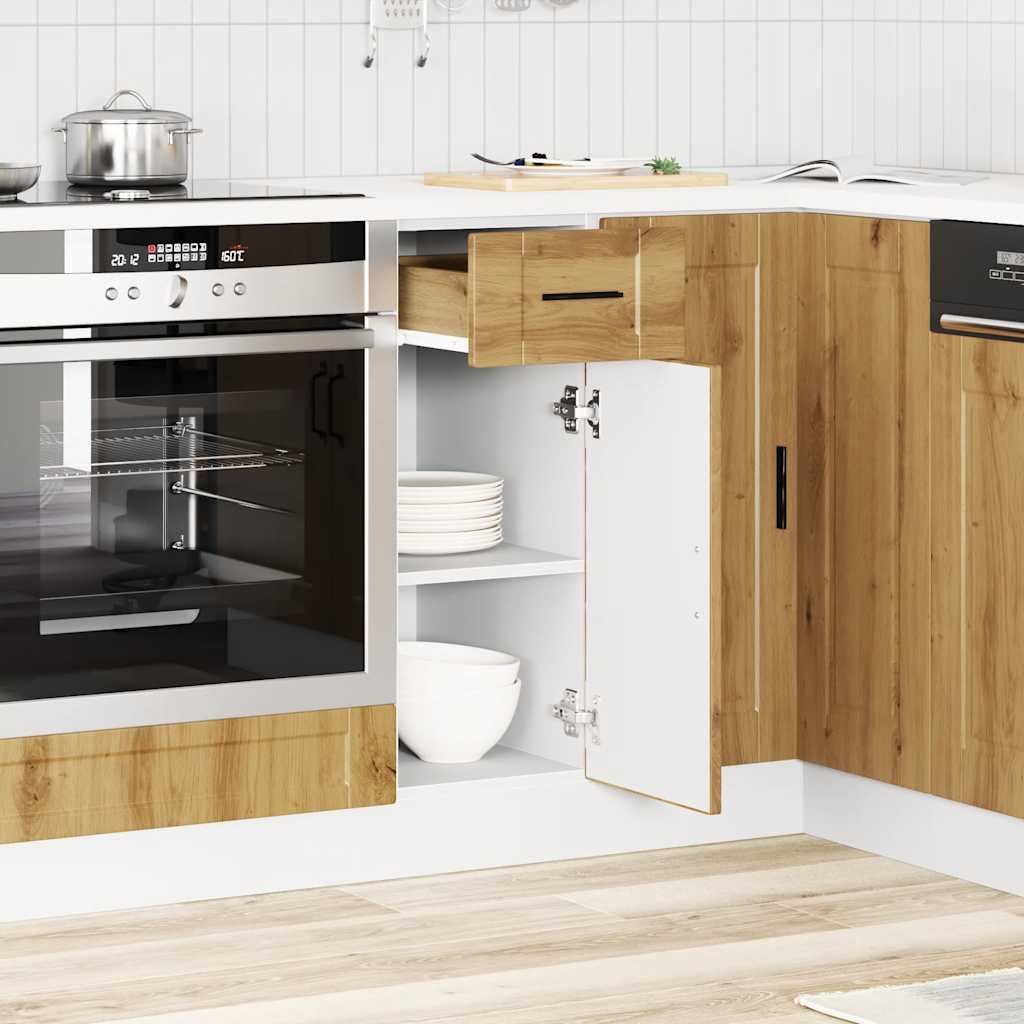 vidaXL Kitchen Base Cabinet Porto Artisan Oak Engineered Wood 3