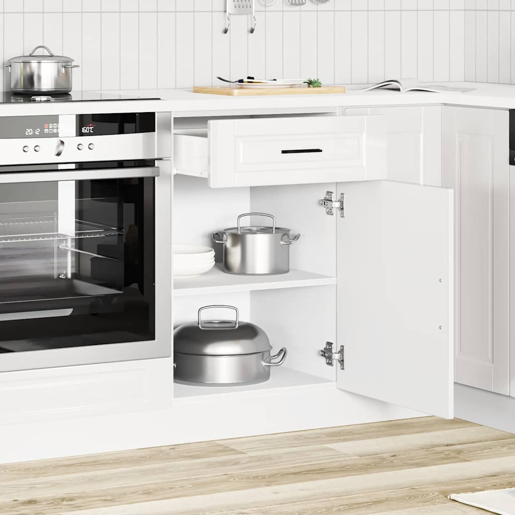 vidaXL Kitchen Base Cabinet Porto High Gloss White Engineered Wood 3