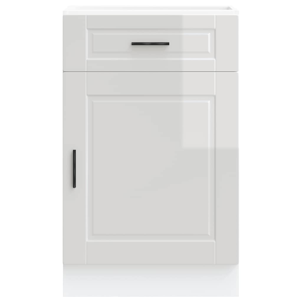 vidaXL Kitchen Base Cabinet Porto High Gloss White Engineered Wood 4