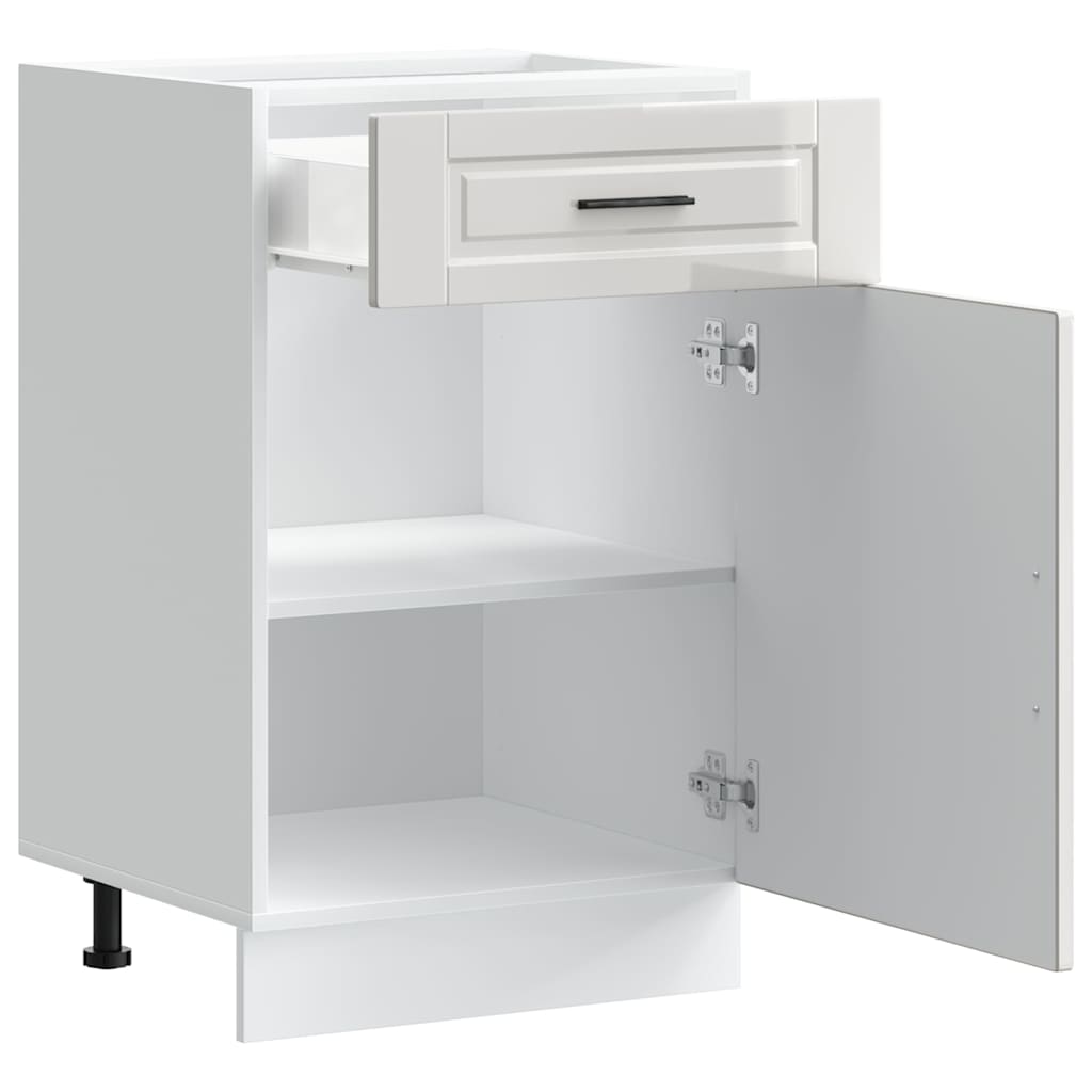 vidaXL Kitchen Base Cabinet Porto High Gloss White Engineered Wood 5