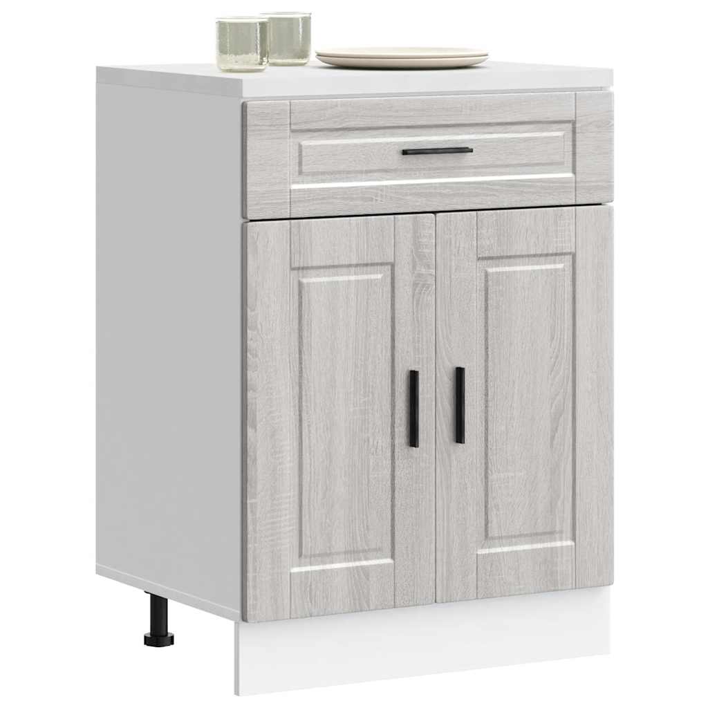 vidaXL Kitchen Base Cabinet "Porto" Engineered Wood Grey Sonoma