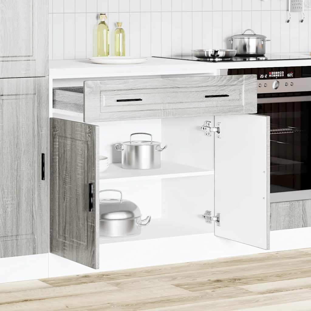 vidaXL Kitchen Base Cabinet "Porto" Engineered Wood Grey Sonoma