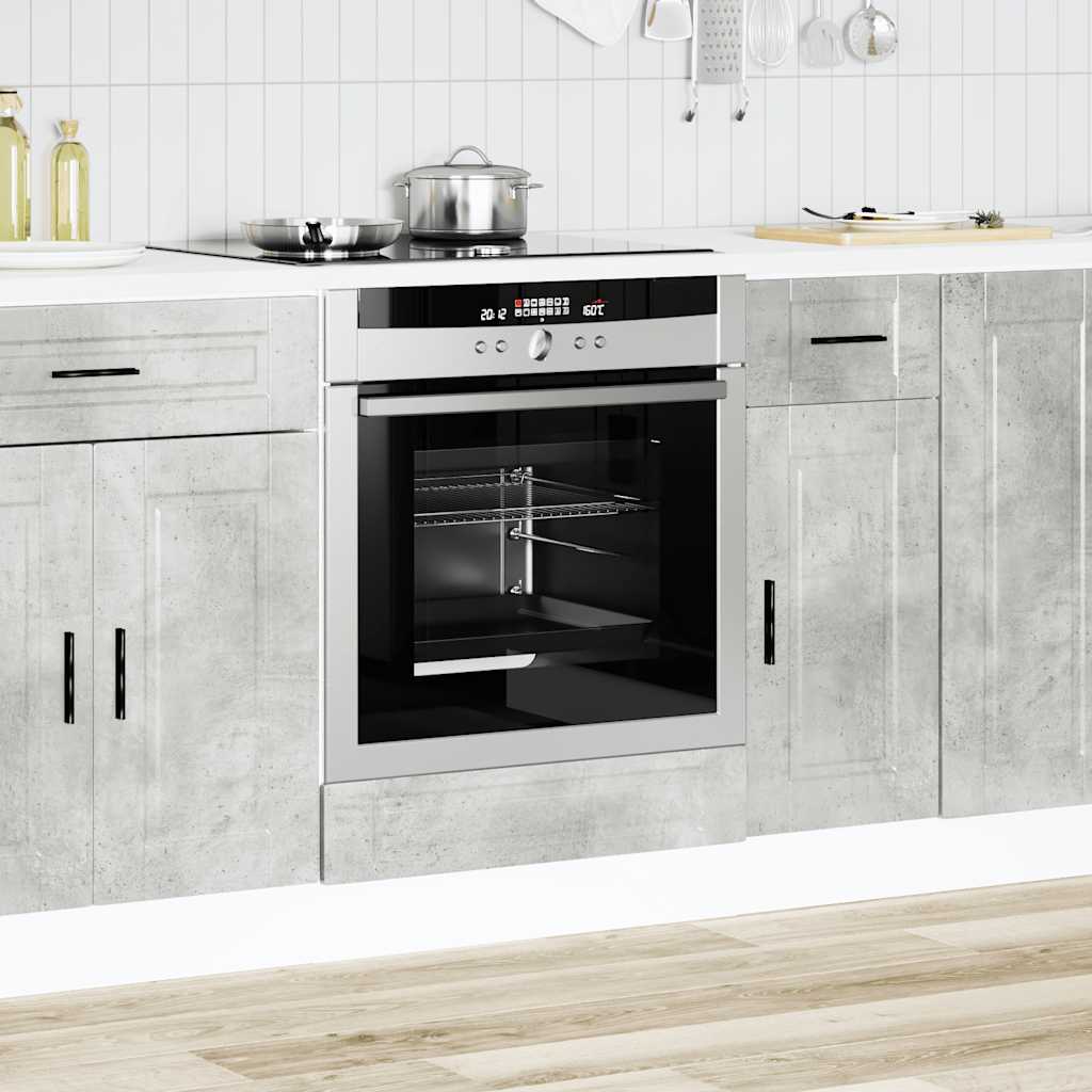 vidaXL Oven Cabinet Porto Concrete Grey Engineered Wood 3