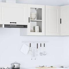 Kitchen Wall Cabinet with Glass Door "Porto" White 1x wall corner cabinet 57 cm wide 100 cm high–2x wall glass cabinet (1 door) 40 cm wide 40 cm high 1x wall glass cabinet (1 door) 40 cm wide 60 cm high