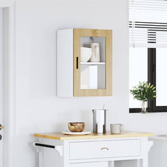 vidaXL Kitchen Wall Cabinet with Glass Door "Porto" Sonoma Oak