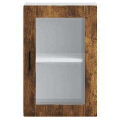vidaXL Kitchen Wall Cabinet with Glass Door Porto Smoked Oak 6