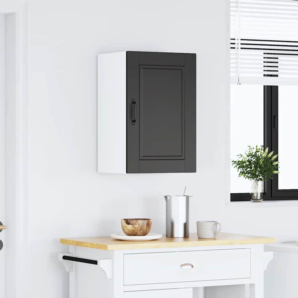 vidaXL Kitchen Wall Cabinet Porto Black Engineered Wood 3