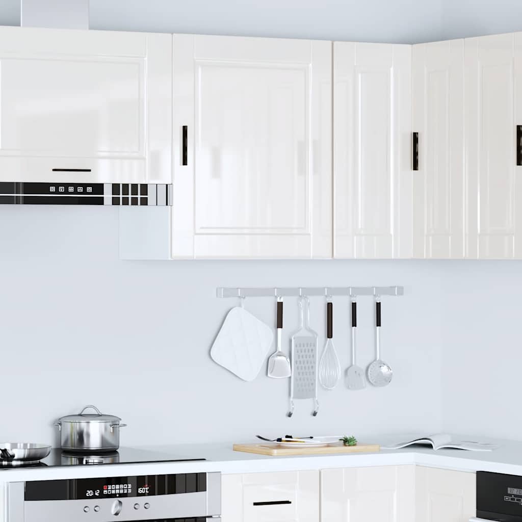 vidaXL Kitchen Wall Cabinet Porto High Gloss White Engineered Wood 4