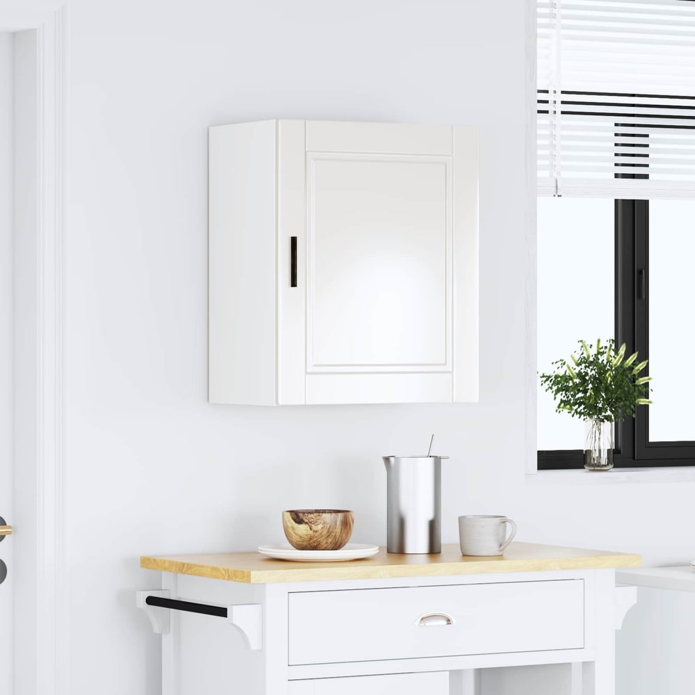Kitchen Wall Cabinet "Porto" Engineered Wood High Gloss White 1x wall cabinet (1 door) 50 cm wide 60 cm high