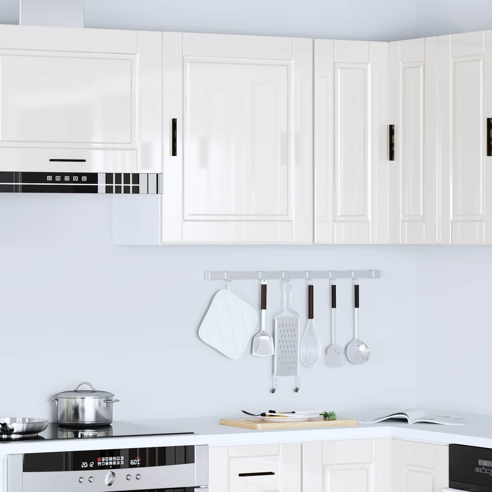 Kitchen Wall Cabinet "Porto" Engineered Wood High Gloss White 1x wall cabinet (1 door) 50 cm wide 60 cm high