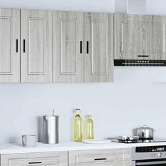Kitchen Wall Cabinet "Porto" Engineered Wood Grey Sonoma 1x wall cabinet (2 doors) 60 cm wide 60 cm high