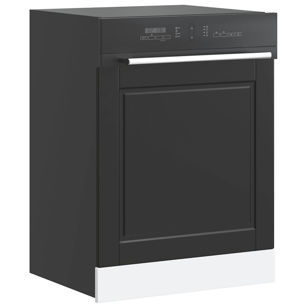 vidaXL Dishwasher Panel Porto Black 60x1.5x57 cm Engineered Wood 1