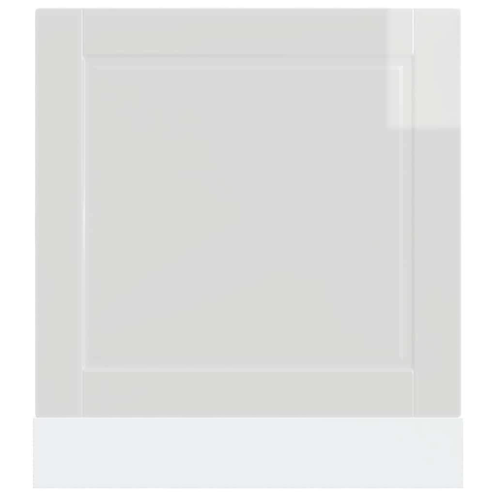vidaXL Dishwasher Panel Porto High Gloss White 60x1.5x57 cm Engineered Wood 4