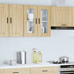 vidaXL Kitchen Wall Cabinet with Glass Door "Porto" Sonoma Oak