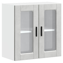 vidaXL Kitchen Wall Cabinet with Glass Door Porto Concrete Grey 2