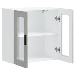 vidaXL Kitchen Wall Cabinet with Glass Door Porto Concrete Grey 5