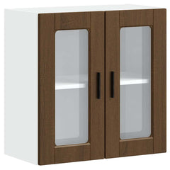 vidaXL Kitchen Wall Cabinet with Glass Door Porto Brown Oak 2