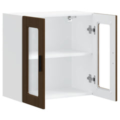 vidaXL Kitchen Wall Cabinet with Glass Door Porto Brown Oak 5