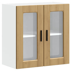 vidaXL Kitchen Wall Cabinet with Glass Door Porto Artisan Oak 2